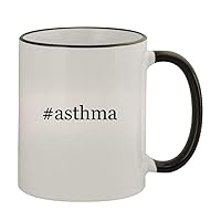 #asthma - 11oz Colored Handle and Rim Coffee Mug, Black