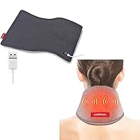 USB Heating Pad for Car Travel and Neck Heating Pad with Vibration Massage for Neck Pain Relief