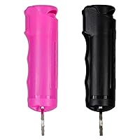 Keychain Pepper Spray Flip Top Safety 2 Pack 1/2oz - Maximum Heat Strength OC with Dye - Tactical Small Compact Case Holder - for Women & Men's Self Defense - Made in The USA