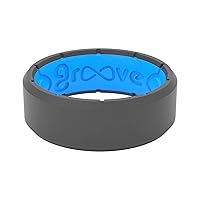 Groove Life Edge Silicone Ring - Breathable Rubber Wedding Rings for Men, Lifetime Coverage, Unique Design, Comfort Fit Ring