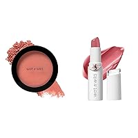 wet n wild Color Icon Blush Bed of Roses, Mega Last High-Shine Lipstick Pinky Ring Cruelty-Free Makeup Bundle