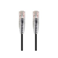 Monoprice Cat6 Ethernet Patch Cable, Snagless RJ45, Stranded, 550MHz, UTP, CMR Riser Rated, Pure Bare Copper Wire, 28AWG, 1 Feet, Black - SlimRun Series