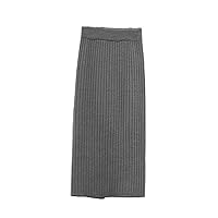 Women's Autumn Pencil Knitted Skirt High Waist Warm Elegant Knitting Ribbed Winter Party Skirts