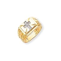 Solid 14k Yellow Gold Diamond Men's Ring Band (.09 cttw.)