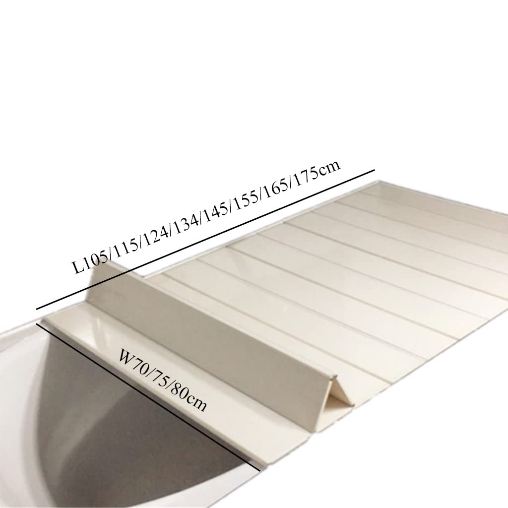 Multi-Function Insulation Cover Shutter Bathtub Dust Board Bath Lid PVC Storage Stand Folding Not Taking Up Space 0.6cm Thick (Color : L145cm, Size : W70cm)