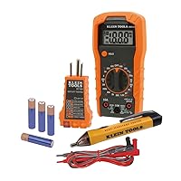 Klein Tools 69149P Electrical Test Kit with Digital Multimeter, Non-Contact Voltage Tester and Electrical Outlet Tester, Leads and Batteries