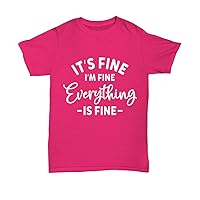 It's Fine I'm Fine Everything is Fine Tops Women Men Plus Size Graphic Novelty T-Shirt Unisex Tees Heliconia 3XL 4XL 5XL