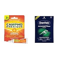 Campho-Phenique Cold Sore Treatment, 0.23 Oz & DenTek 150 Count Triple Clean Advanced Clean No Break & No Shred Floss Picks