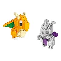 Inc. - Set of 2 Dragonite, Mewtwo Educational DIY Model Mini Building Blocks