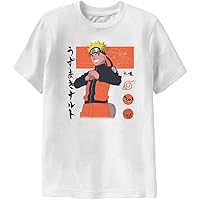 Ripple Junction Youth Naruto Shippuden Naruto with Block Symbols Anime T-Shirt Officially Licensed