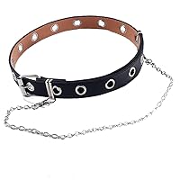 Single Eyelet Grommet Pu Leather Belt Fashion Women Waist Belt Hollow Rivets Belt Single Prong Belt Buckle for Female Ladies Adjustable Black