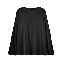 Womens Tops for Beach Vacation White Base Dress Breathable Inside with Solid Color Students Long Sleeved T Shi