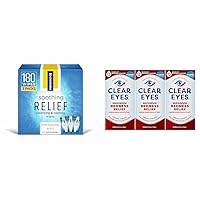 Preparation H Hemorrhoid Treatment Soothing Relief Cleansing Wipes Pack of 3 & Clear Eyes Maximum Redness Eye Relief Eye Drops Pack of 3