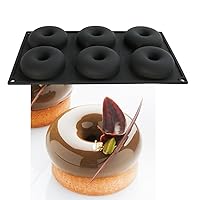 Martellato 30SIL503 Donuts Silicone Baking Mold Freezing Mould with 6 Doughnut Cavities 3.0 Inch Diameter x 1.0 Inch High