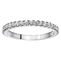 0.65 CT TW Pave Set Diamond Encrusted Wedding Band in 14k White Gold