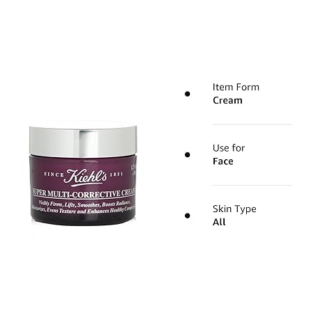 Super Multi-Corrective Cream, Anti-Aging Wrinkle Reducing Face and Neck Cream, Evens Skin Tone, Smooths Skin Texture, Fast-Absorbing and Lightweight, For All Skin Types, Paraben-free