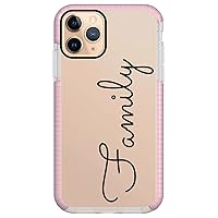 Styletify Personalized Handwriting Name Phone Case for iPhone 11 Pro Max Monogram Initials Shockproof Case Custom Text Protective Cover Customized Pink Case Side Placement