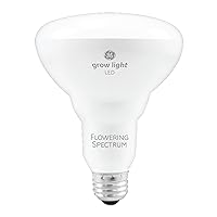 GE Grow LED Light Bulb, Advanced Red Spectrum for Flowers and Fruit, 9 Watts, BR30 Indoor Floodlight (Pack of 1)