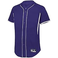 Holloway Game7 Full-Button Baseball Jersey S Purple/White