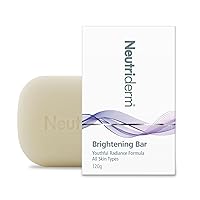Neutriderm Illuminating Cleansing Bar, Radiance-Boosting and Soap-Free, Cleansing Bar for Dark Spots, Fine Lines & Uneven Skin Tone, Deeply Cleans & Eliminates Dead Skin Cells, 120g