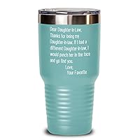Daughter-In-Law Insulated Tumbler Gifts Funny Daughter In Law Birthday Mothers Day Gift Idea Humor Present from Mother In Law or Father In Law Coffee