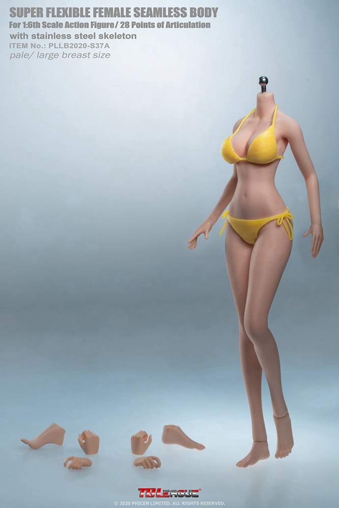 HiPlay TBLeague Seamless Action Figure Anime Girl Body Type and Large Bust 1:6 Scale S37A(Pale, Without Head)