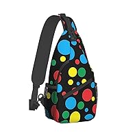 Twister Polka Dots Print Trendy Casual Daypack Versatile Crossbody Backpack Shoulder Bag Fashionable Chest Bag