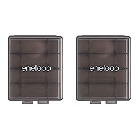Eneloop Panasonic BQ-CASEK2SA pro Battery Storage Cases with 4AA or 5AAA Battery Capacity, Obsidian Gray (Pack of 2)