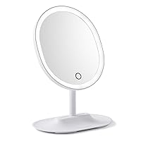 Original Lighted Makeup Mirror - LED Touch Sensor Mirror; Arrives With 5X Mini Mirror Magnet Accessory - Your New Favorite Vanity Accessory - Bright, Adjustable LED Light Technology - 1 Pc