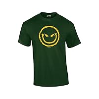 Evil Smiling Face with Yellow Devilish Smile Cool Retro Sarcastic Grin Funny Novelty T-Shirt-Forest-Small