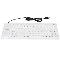 Pilipane Gaming Keyboard,Keyboard,Silicone Keyboard Fully Sealed Design Lightweight Portable Silent Soft Comfortable USB Wired,for PC,Laptop(white)