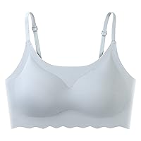 Ultra Thin Ice Silk Bras for Women Comfy Beauty Back Yoga Gym Running Workout Bra with Removable Size A Bras for