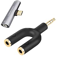 CableCreation Headphone Splitter Adapter Bundle with USB C to 3.5mm Headphone and Charger Adapter