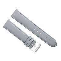 Ewatchparts 18mm-19mm-20mm-22mm-24mm Smooth Leather Watch Band Compatible with Citizen Eco Drive Grey