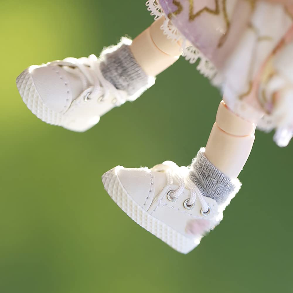 XiDonDon Casual Shoes for Ob11 DDF Body9 1/12 BJD GSC Doll Accessories Bjd Doll Toy Shoes (White)