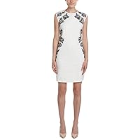 laundry BY SHELLI SEGAL Women's Embroidered Cap-Sleeve Sheath Dress