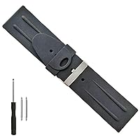 30mm Men's Silicone Rubber Watch Band Strap Classic Black