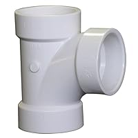 NIBCO - K09825CA C4811 2 HXHXH SANITARY TEE PVC, White, 2 Inch (C48112)