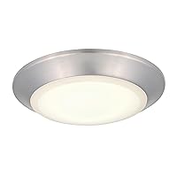 Westinghouse Lighting 6134200 Makira Traditional One-Light, 7.5 Inch 16 Watt Dimmable LED Indoor/Outdoor Selectable Surface Mount Fixture, Brushed Nickel Finish, Frosted Acrylic Shade