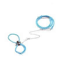 Adjustable Leash Harness with Bell for Rat Mouse Squirrel Guinea Pig Walking Training (Blue)