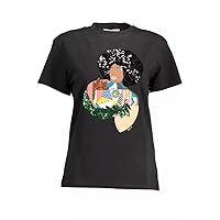 Chic Short Sleeve Printed Tee with Logo Women's Detail
