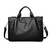 Business Shoulder Men's Bag Laptop Bag Briefcase Woven Crossbody Bag Men's Leather Bag