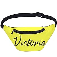 Personalized Name Fanny Pack with Adjustable Belt Festival Traveling Waist Bag for Women & Men, Yellow