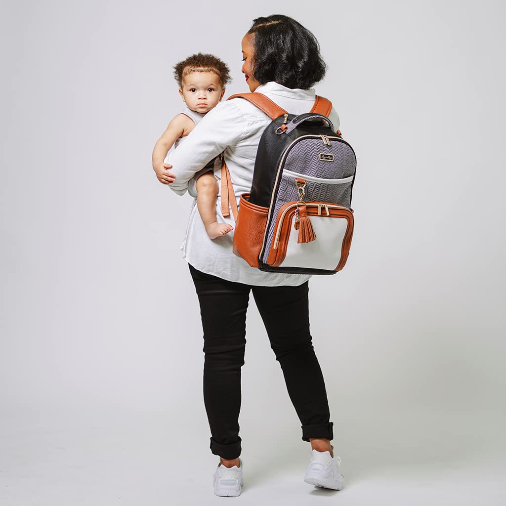Itzy Ritzy Unisex Baby Backpack, Coffee & Cream Boss Plus
