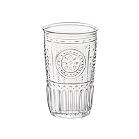 Bormioli Rocco Romantic Set Of 6 Cooler Glasses, 16 Oz. Clear Crystal Glass, Made In Italy.