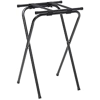 American Metalcraft CTS31 Tall Deluxe Chrome Tray Stand with Nylon Straps, 31-Inch, ,Black Chrome