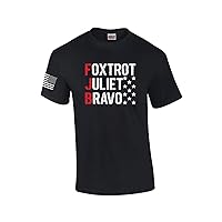 Foxtrot Juliet Bravo Funny Men's Political American Flag Short Sleeve T-Shirt Graphic Tee