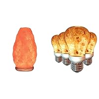 1002 Crystal, 6-8 Lbs, Salt Lamp & LED Light Bulb, Patent Design 60-Watt Equivalent, Warm Amber Glow, Salt Bulb Light, 4 Count