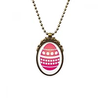 Easter Religion Festival Pink Spots Egg Antique Necklace Vintage Bead Pendant Keychain