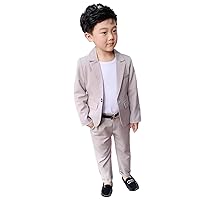 Boys' 2-Piece Set Suit One Button Jacket and Pants for Formal Prom Daily Tuxedos